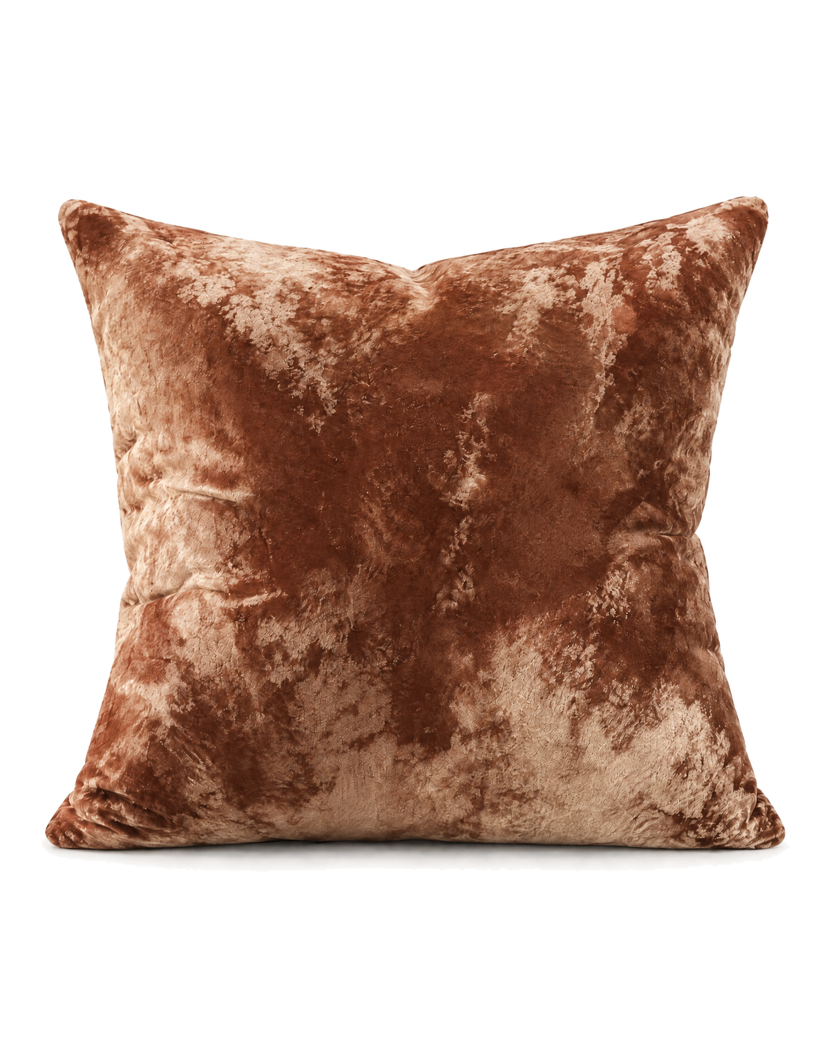 Washed Cotton Velvet Pillow Cover in Cinnamon, front view