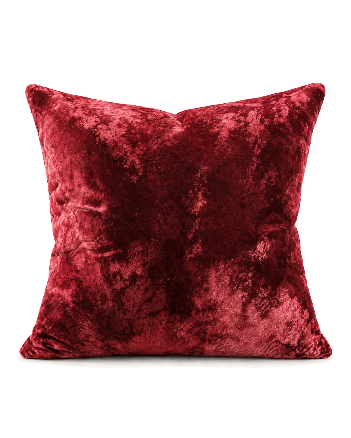 Washed Cotton Velvet Pillow Cover in Crimson, front view