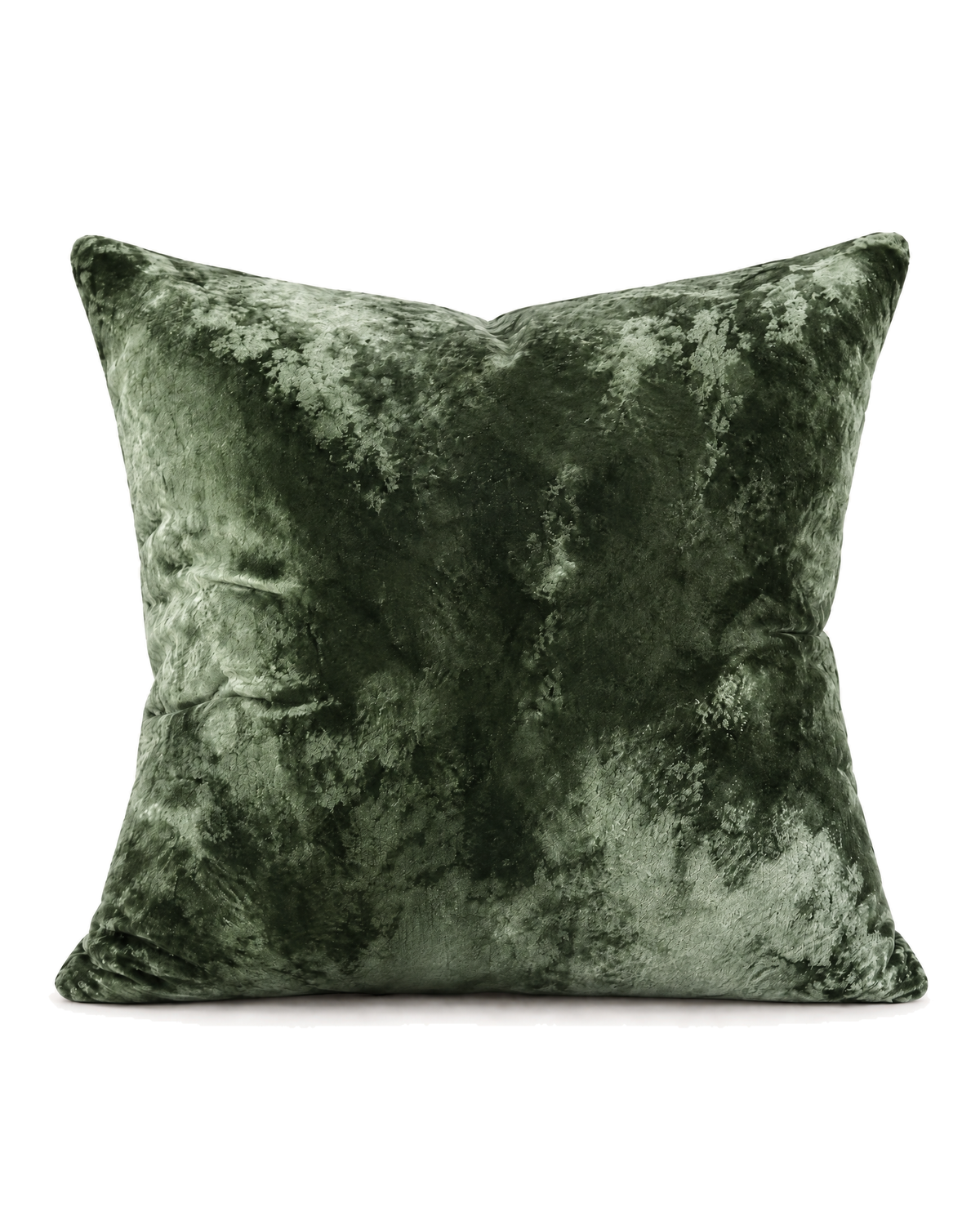 Washed Cotton Velvet Pillow Cover in Moss, front view