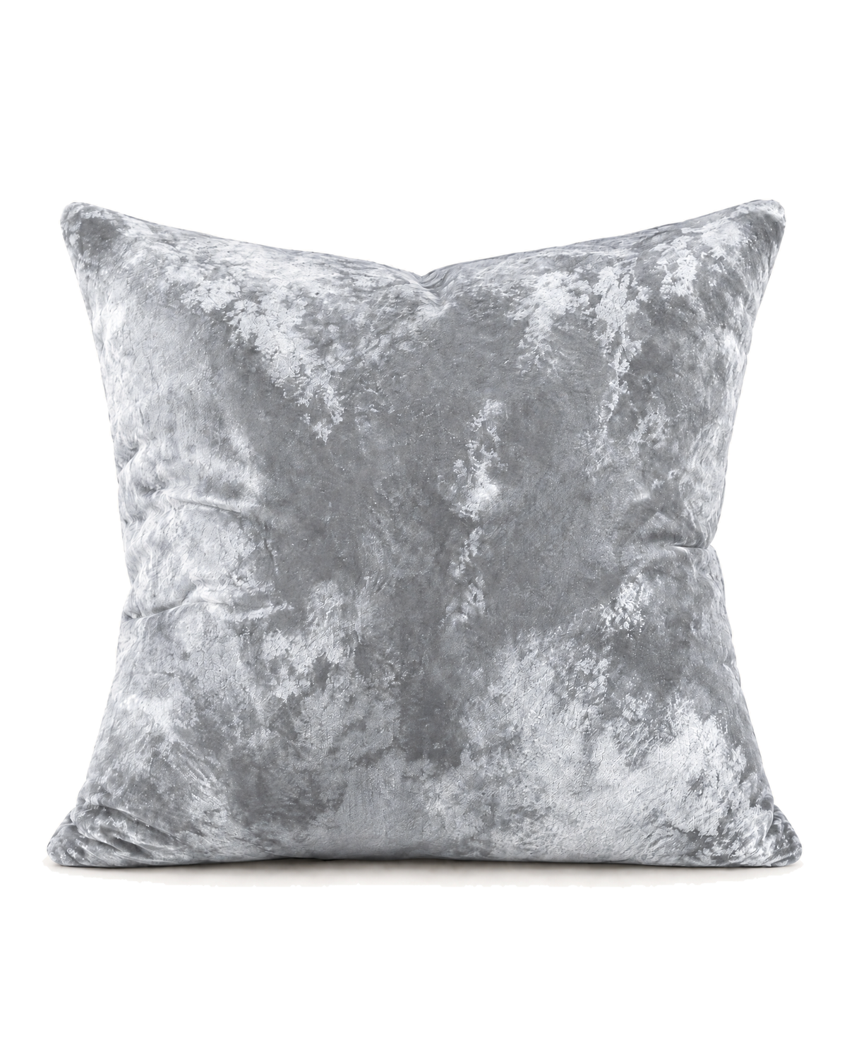Washed Cotton Velvet Pillow Cover in Silver, front view