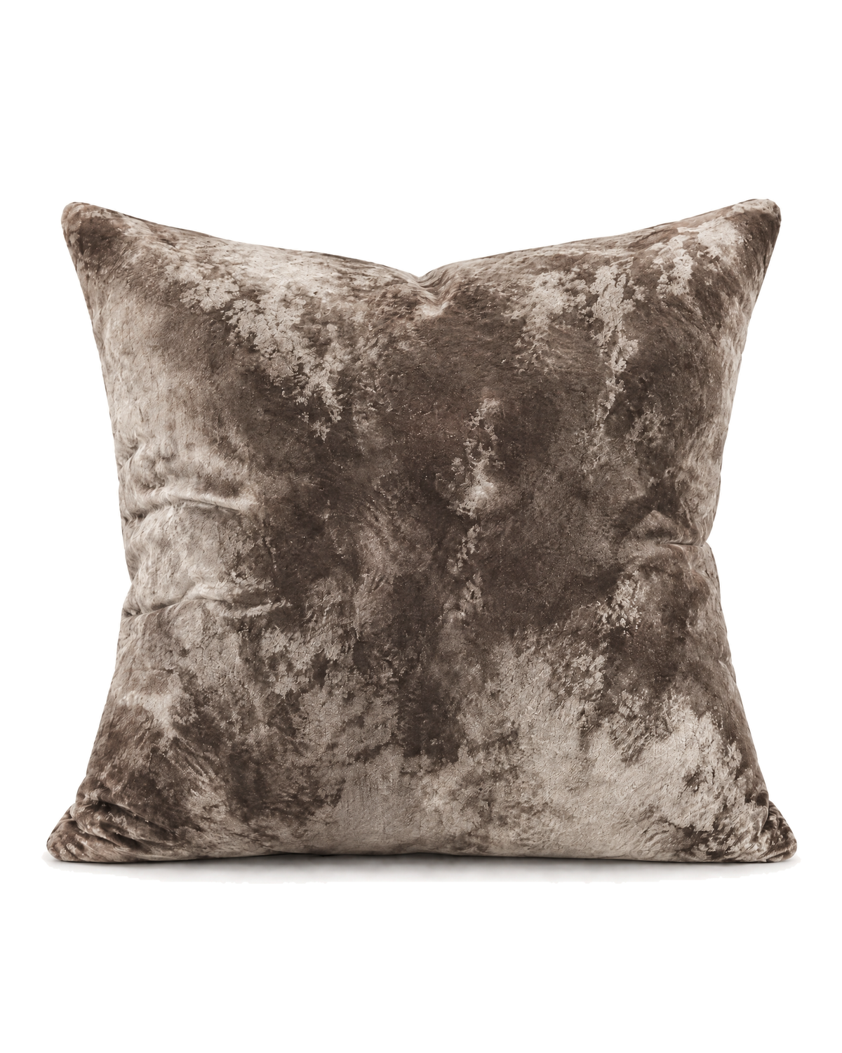 Washed Cotton Velvet Pillow Cover in Taupe, front view