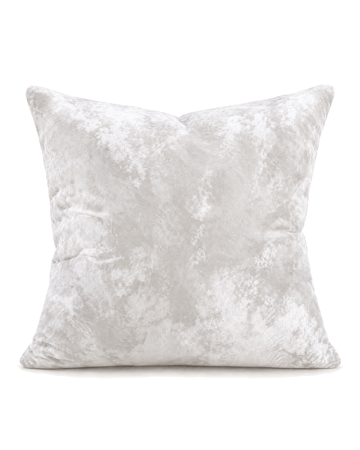 Washed Cotton Velvet Pillow Cover in White, front view