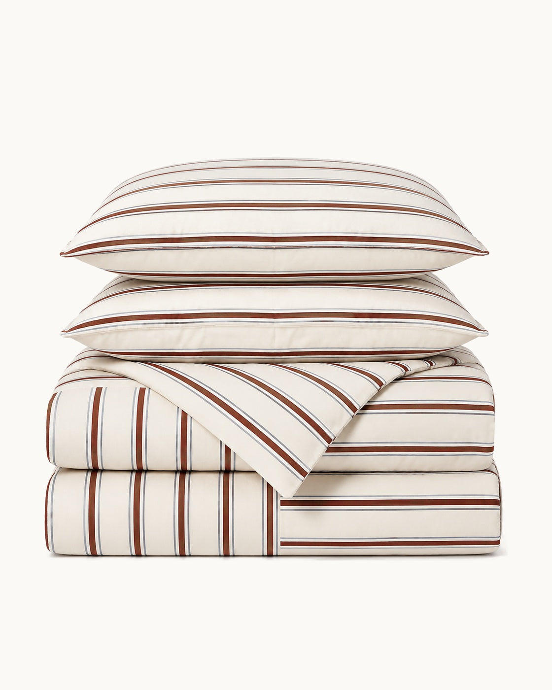 Woven Stripe Duvet Set — folded set on a plain background