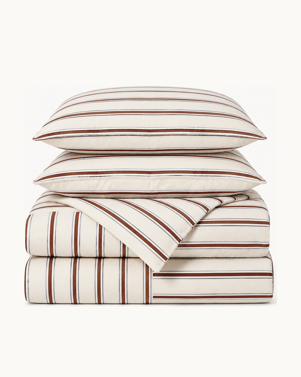 Woven Stripe Duvet Set — folded set on a plain background