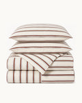 Woven Stripe Duvet Set — folded set on a plain background