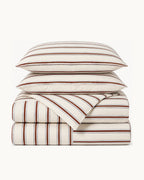 Woven Stripe Duvet Set — folded set on a plain background
