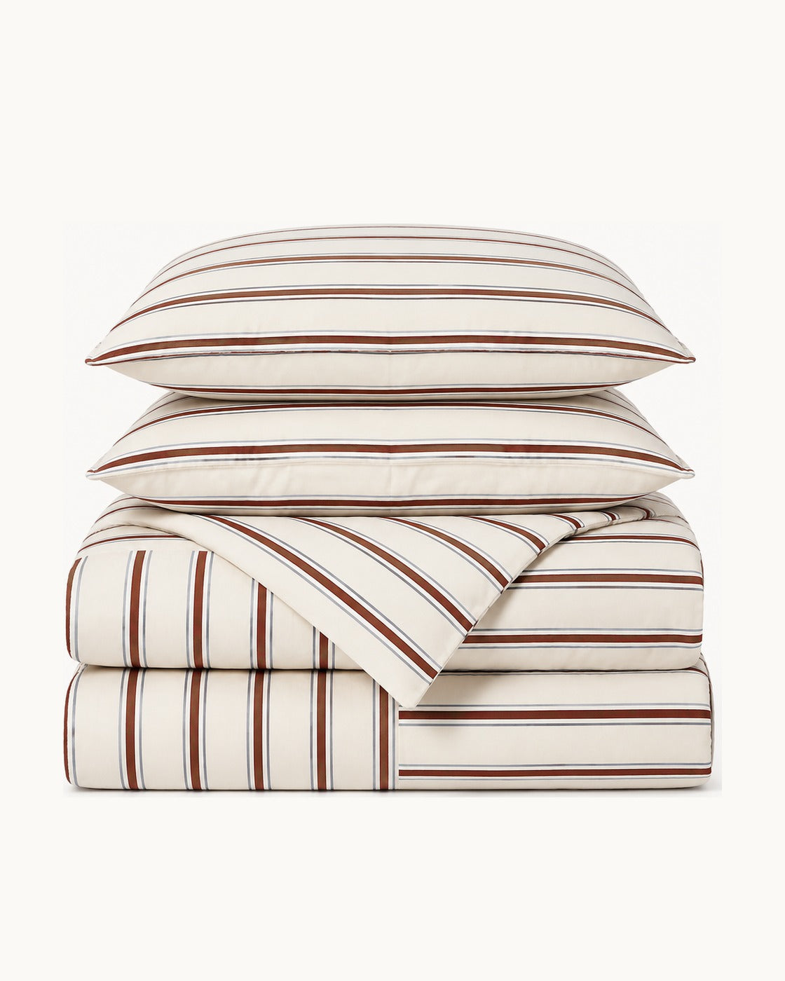 Woven Stripe Duvet Set — folded set on a plain background